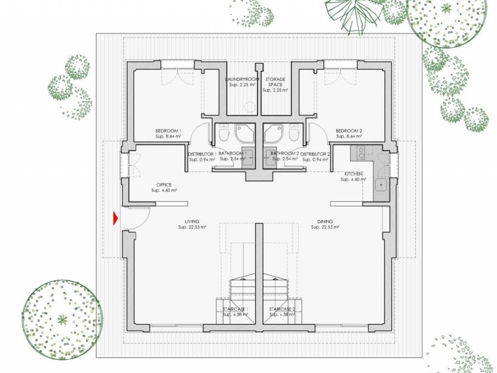 Plano vivienda 4 dormitorios