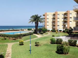 Vista desde atrás Jardin y piscina