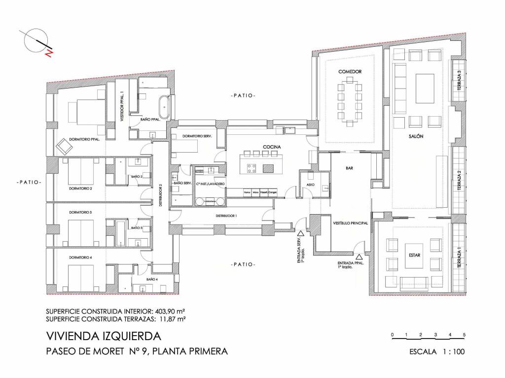 Plano Pº Moret (Vivienda Izquierda)