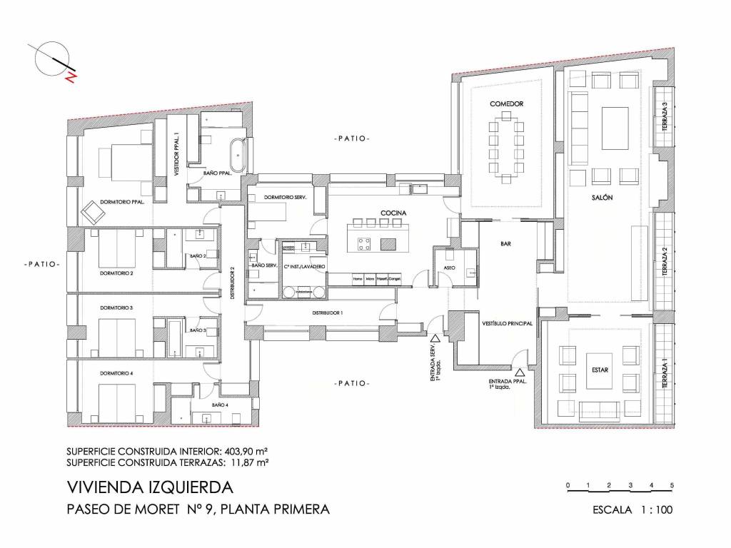 Plano Pº Moret_Vivienda Izquierda_Horizontal