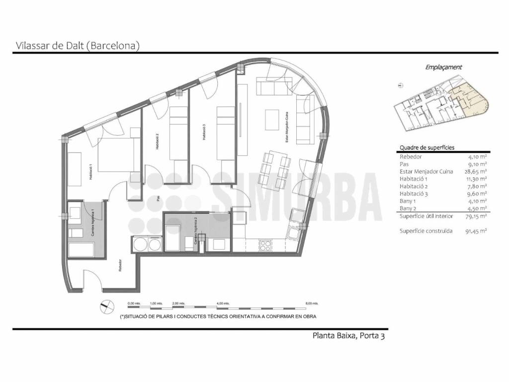 ZPLANO CanPons_3hab_03 bajos 3º(3H 350.000 € + IVA