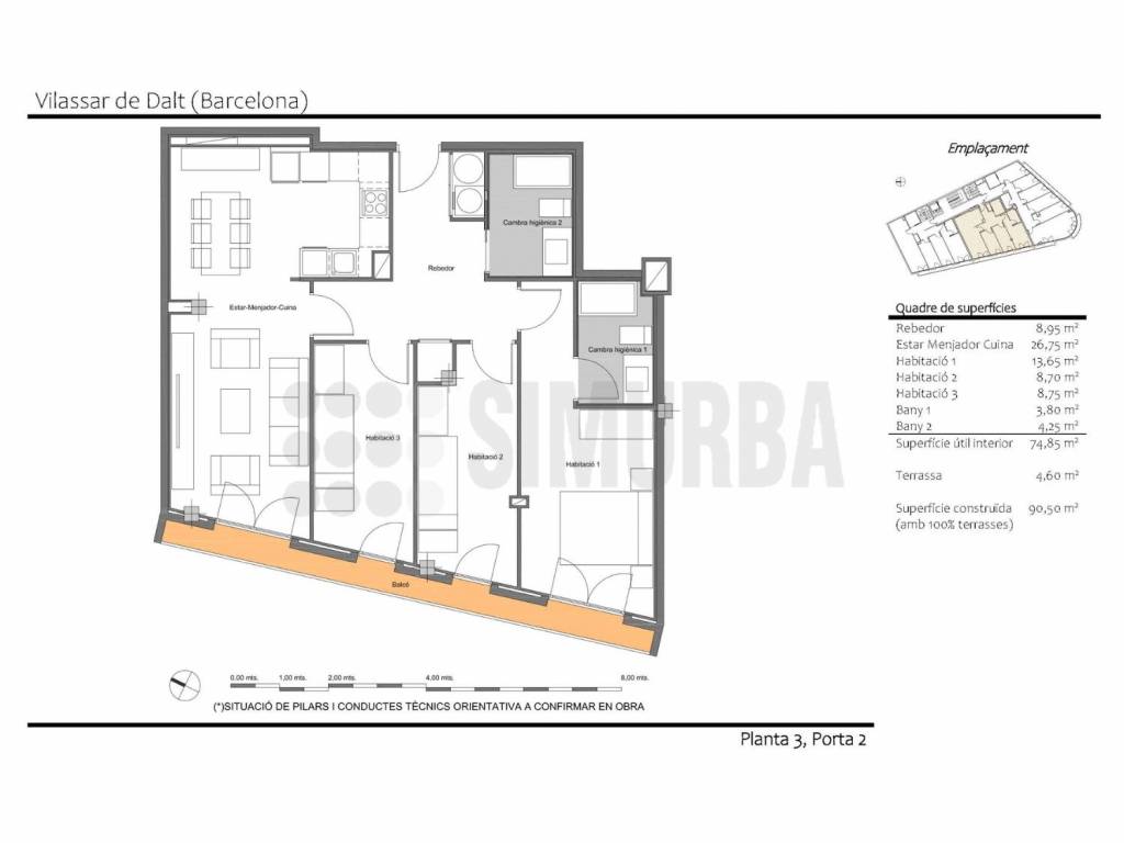 15-PLANO CanPons_3hab_32(3º2ª 3H 375.000 € + IVA)